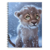 Cute Lion Cub in de sneeuw Notitieboek (Voorkant)
