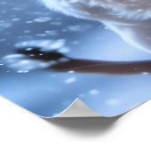 Cute Lion Cub in de sneeuw Poster (Hoek)