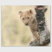 Cute Lion Cub in een boom Cadeaupapier (Vlak)