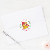 Cute Lion Cub-kerst Ronde Sticker (Envelop)