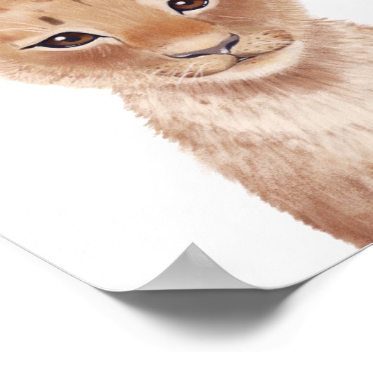  Cute Lion Cub Kinder Poster (Hoek)