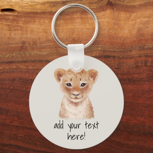 Cute Lion Cub Persoonlijk Sleutelhanger (Voorkant)