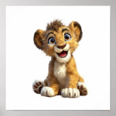 Cute Lion Cub Poster (Voorkant)