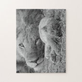 Cute Lion Cub Resting with Father Legpuzzel (Verticaal)