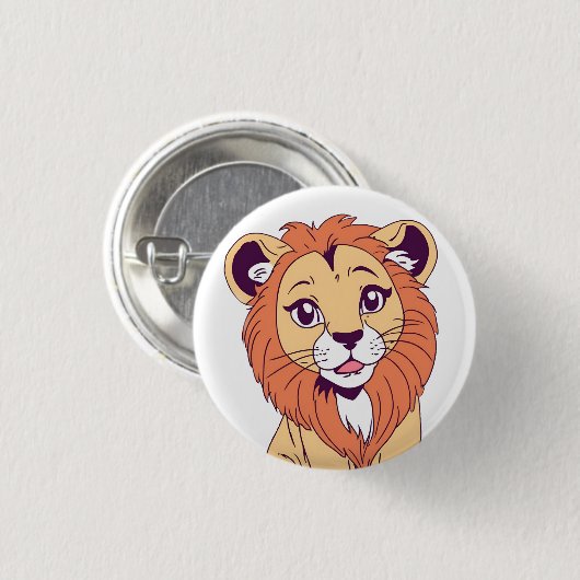 Cute Lion Cub Ronde Button 3,2 Cm (Voorkant /achterkant)