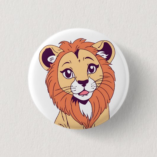 Cute Lion Cub Ronde Button 3,2 Cm (Voorkant)
