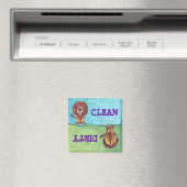 Cute Lion Dirty Clean Diswaser Magnet (Insitu (Vaatwasser))