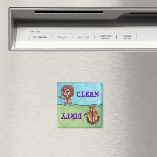 Cute Lion Dirty Clean Diswaser Magnet (Insitu (Vaatwasser))