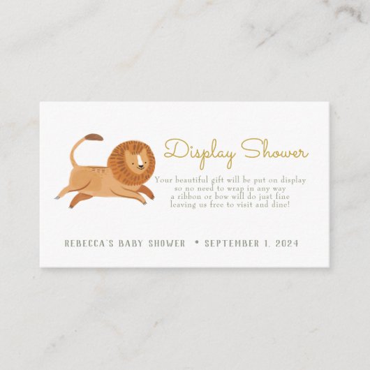 Cute Lion Display Shower-behuizing Informatiekaartje (Voorkant)