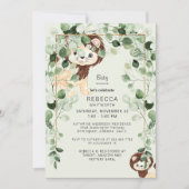 Cute Lion Eucalyptus Baby shower Foliage Mint Kaart (Voorkant)