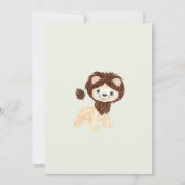 Cute Lion Eucalyptus Baby shower Foliage Mint Kaart (Achterkant)