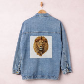 Cute Lion Face Kids Short Sleeve T-Shirt – Fun Tee Denim Jacket (Hangar)