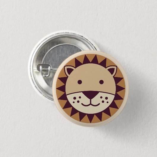 Cute Lion Face Ronde Button 3,2 Cm (Voorkant /achterkant)