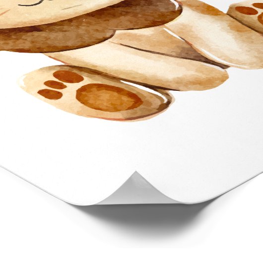 Cute Lion Flowers Nursery Poster Kinder Room Decor (Hoek)