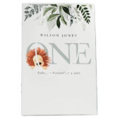 Cute Lion Foliage 1e eerste verjaardag Medium Cadeauzakje (Voorkant)
