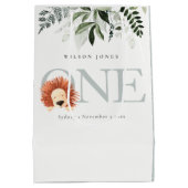 Cute Lion Foliage 1e eerste verjaardag Medium Cadeauzakje (Achterkant)