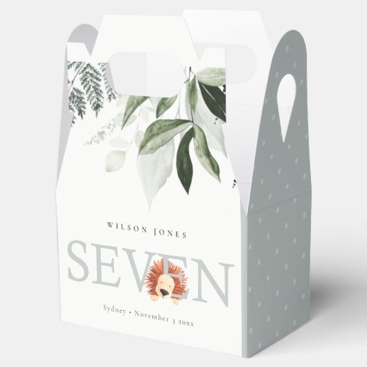 Cute Lion Foliage 7th Birthday Party Bedankdoosjes (Geopend)