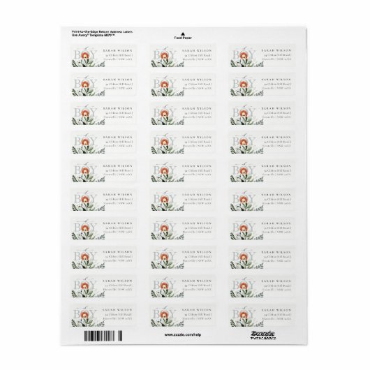 Cute Lion Foliage Oh Boy Baby shower Adres Etiket (Full Sheet)