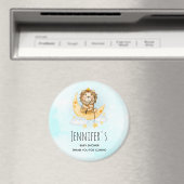 Cute Lion Gevist Waterverf Baby shower Magneet (Insitu (Vaatwasser))