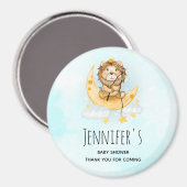 Cute Lion Gevist Waterverf Baby shower Magneet (Voorkant / Achterkant)