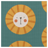 Cute Lion Green Nursery Stof (Close Up)