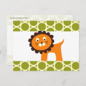 Cute Lion Green Pattern Gifts for Kids Briefkaart (Voorkant / Achterkant)