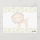 Cute Lion Green Pattern Gifts for Kids Briefkaart (Achterkant)