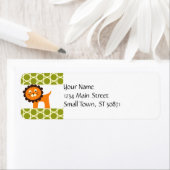 Cute Lion Green Pattern Gifts for Kids Etiket (Insitu)