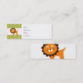 Cute Lion Green Pattern Gifts for Kids Mini Visitekaartje (Voorkant / Achterkant)