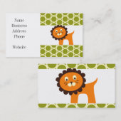 Cute Lion Green Pattern Gifts for Kids Visitekaartje (Voorkant / Achterkant)