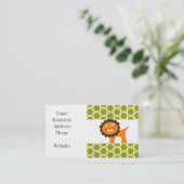 Cute Lion Green Pattern Gifts for Kids Visitekaartje (Staand voorkant)