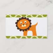Cute Lion Green Pattern Gifts for Kids Visitekaartje (Achterkant)