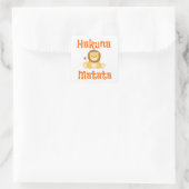 Cute Lion Hakuna Matata Vierkante Sticker (Tas)