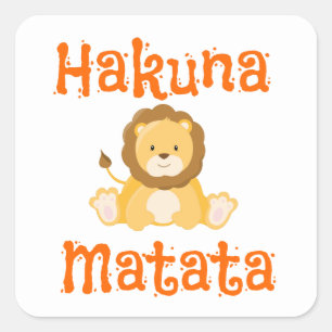 Cute Lion Hakuna Matata Vierkante Sticker