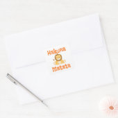 Cute Lion Hakuna Matata Vierkante Sticker (Envelop)