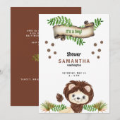 Cute Lion Het is een Baby shower. Kaart (Voorkant / Achterkant)