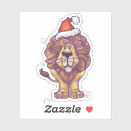 Cute Lion in een Santa Hat Sticker