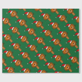 Cute Lion in Santa Hat-kerstCartoon Cadeaupapier (Vlak)