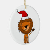 Cute Lion in Santa Hat-kerstCartoon Keramisch Ornament (Rechts)
