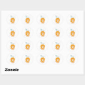 Cute Lion-Kawaii collectie Ronde Sticker (Vel)