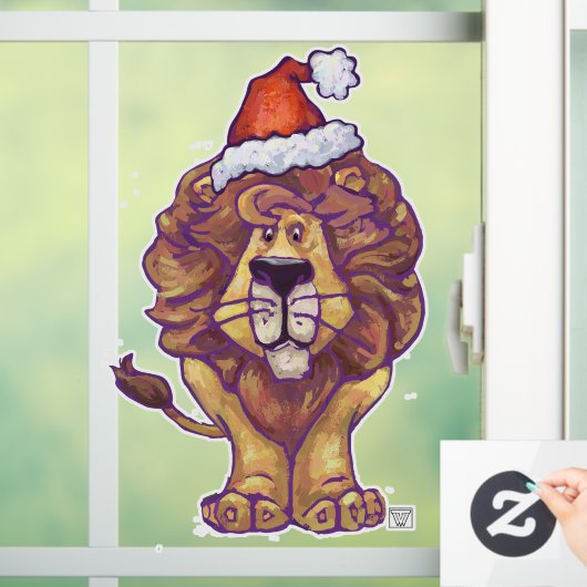 Cute Lion Kerstmis Cling Raamsticker (Huis)