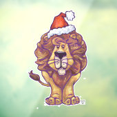 Cute Lion Kerstmis Cling Raamsticker (Vel 3)