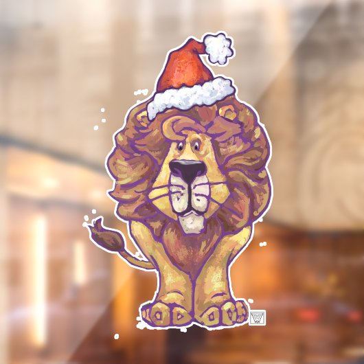Cute Lion Kerstmis Cling Raamsticker (Vel 2)