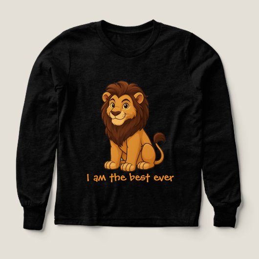 Cute lion kids sweatshirt "I am the best ever" (Voorkant)