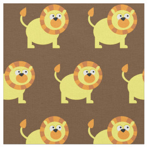 Cute Lion Kind Baby Nursery Brown Big Cat Stof