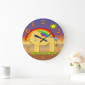Cute Lion Kind Round Wall Clock Grote Klok (Huis)
