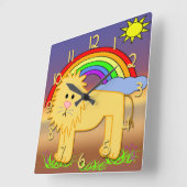 Cute Lion Kind Square Wall klok (Hoek)