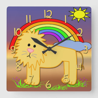 Cute Lion Kind Square Wall klok