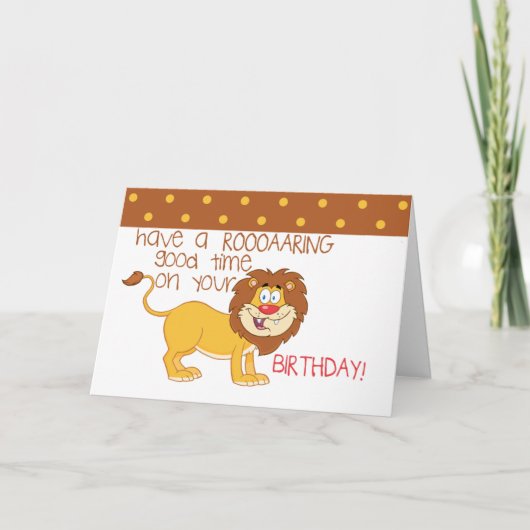 Cute Lion Kinder Happy Birthday Kaarten (Voorkant)