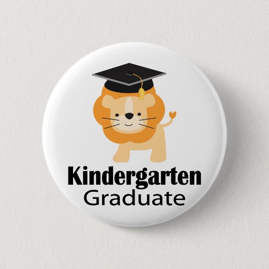 Cute Lion Kindergarten Afstuderen Gift Ronde Button 5,7 Cm (Voorkant)